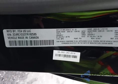 2026 Chrysler Voyager Lx from USA, damaged, VIN 2C4RC1CG3TR192585